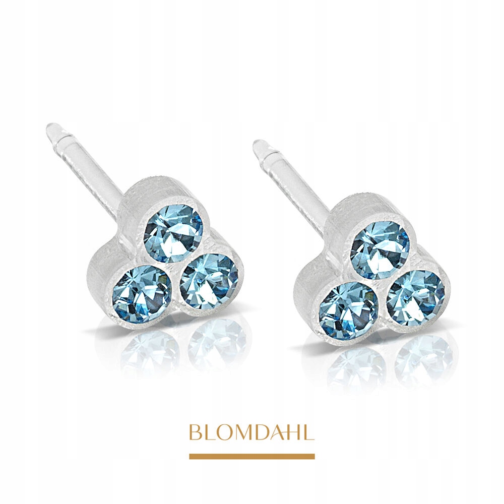 Hypoalergenní Náušnice Blomdahl S Akvamarínem A Jetelem 6 mm