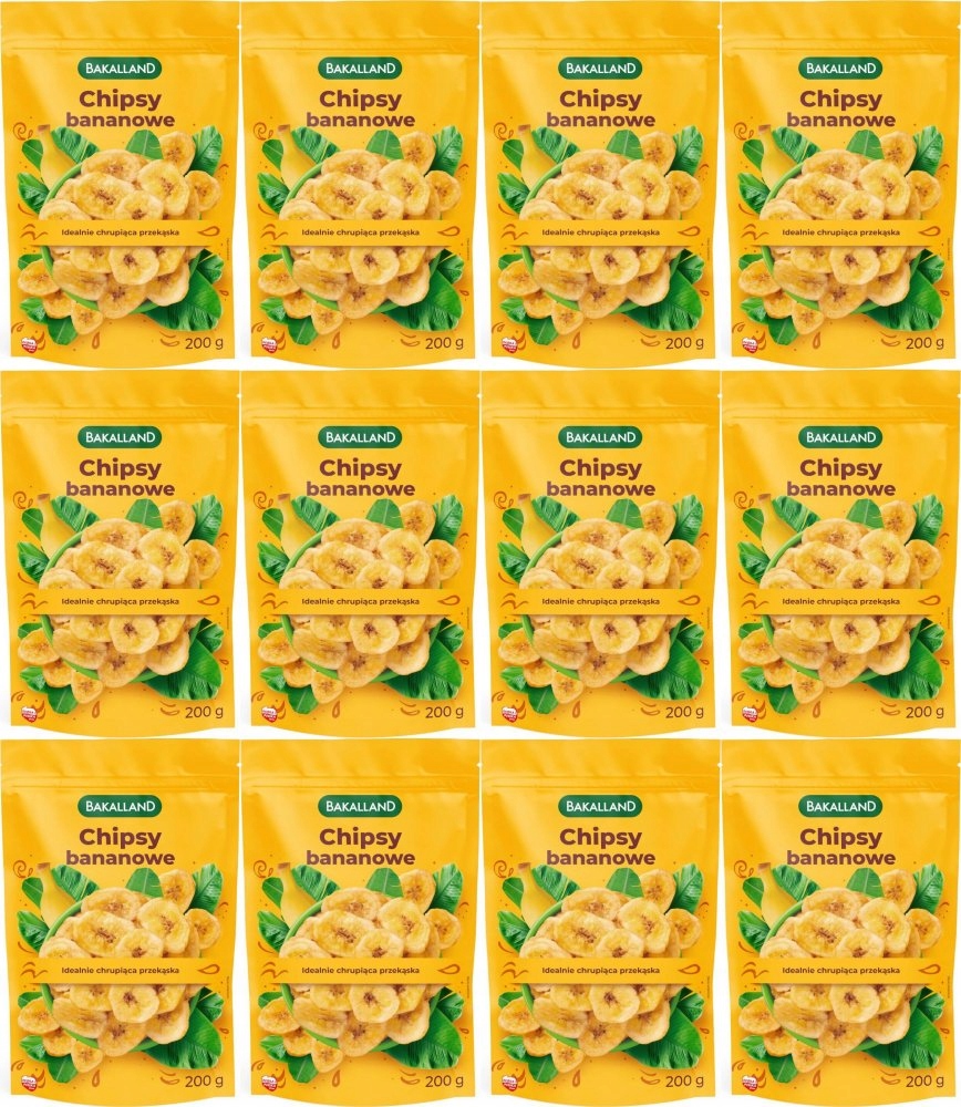 Bakalland Chipsy bananowe 200 g x12