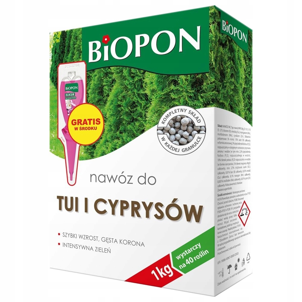 

Biopon nawóz do Tui i Cyprysów Intensywna Zieleń 1