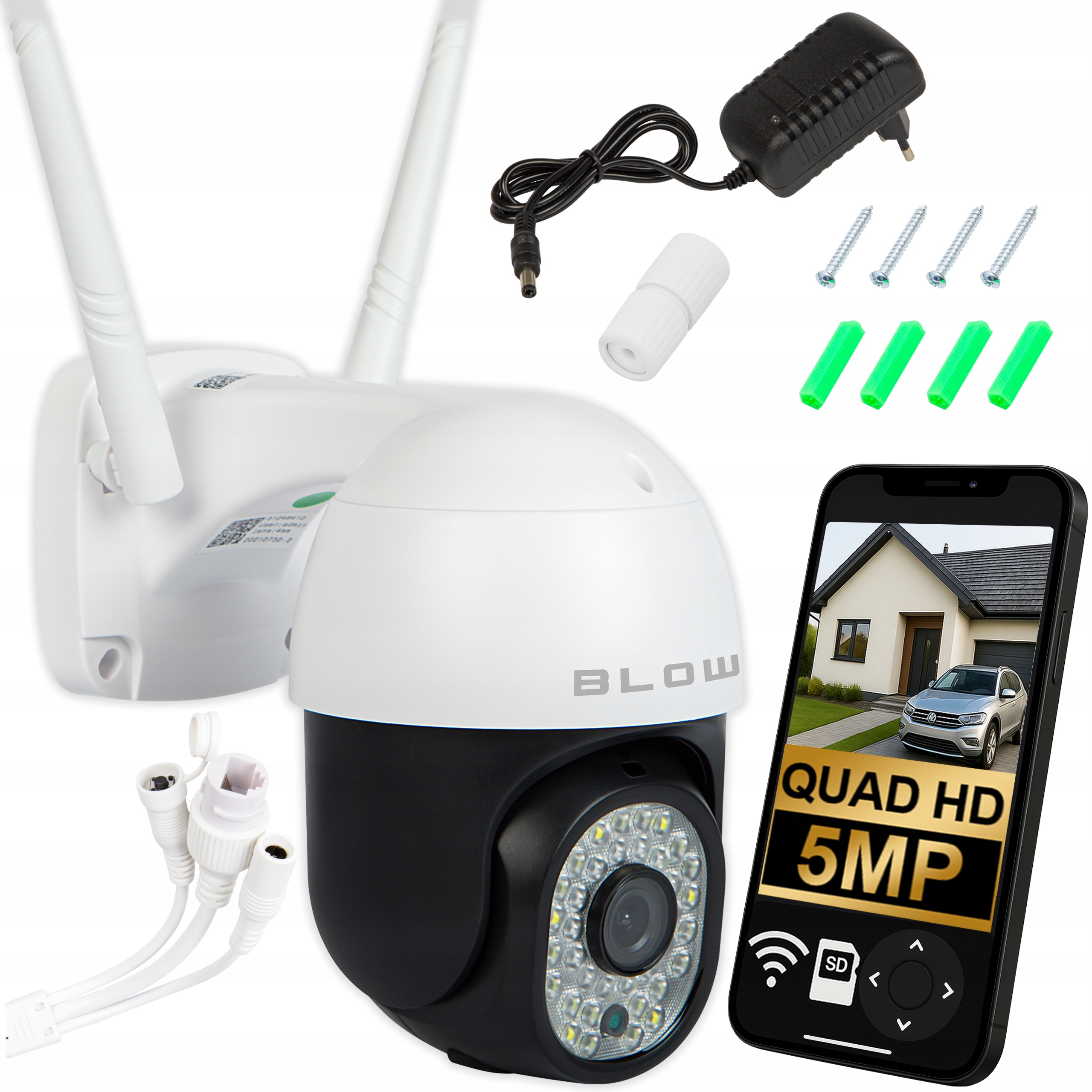 KAMERA WIFI IP 5MP BLOW H-355 OBROTOWA ZOOM DETEKCJA ZEWNĘTRZNA IP66 PTZ