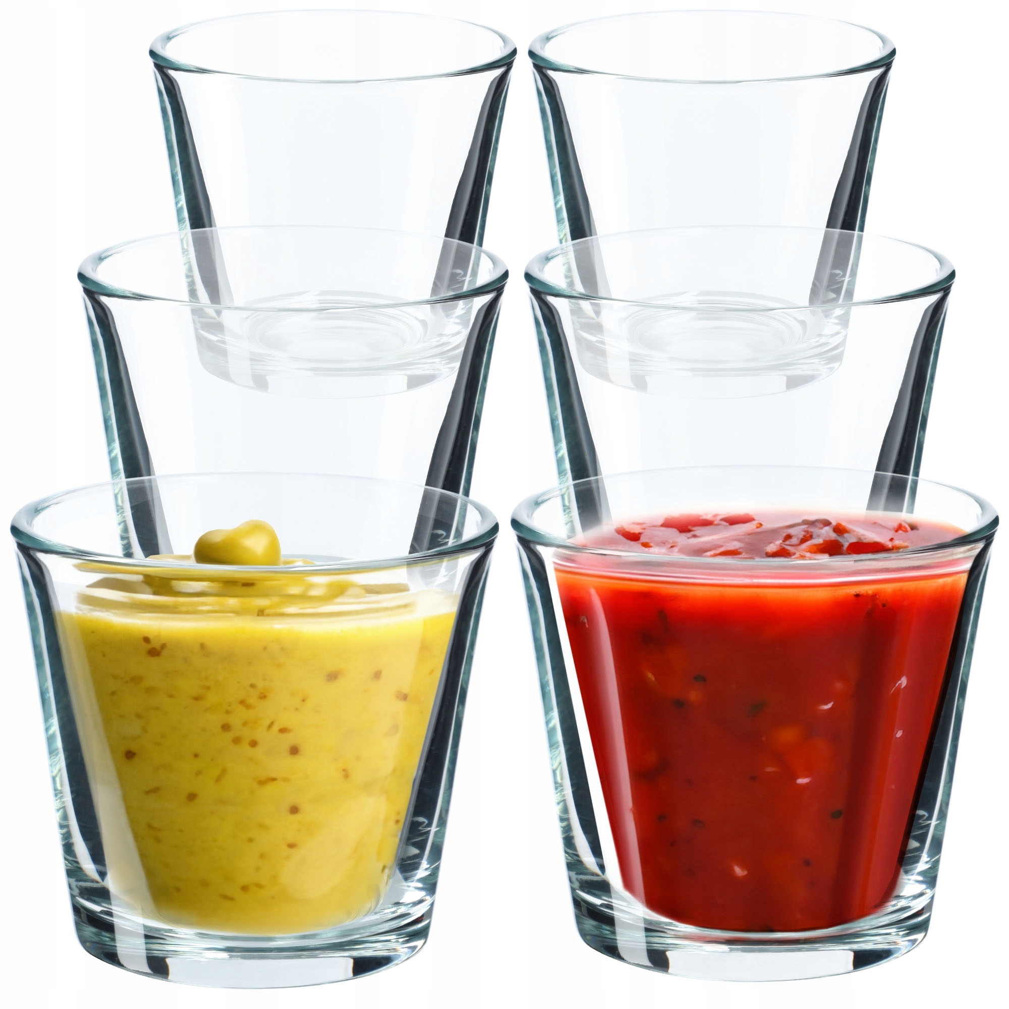 6x MISECZKA NA DIPY SOSY 130ml MISKA DO SOSÓW DIPÓWKA SZKLANA ZESTAW