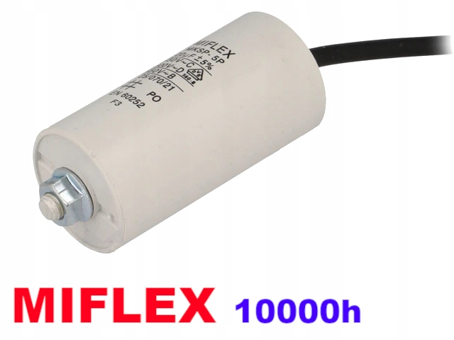 

Kondensator silnikowy Miflex 8uF 450VAC Polski