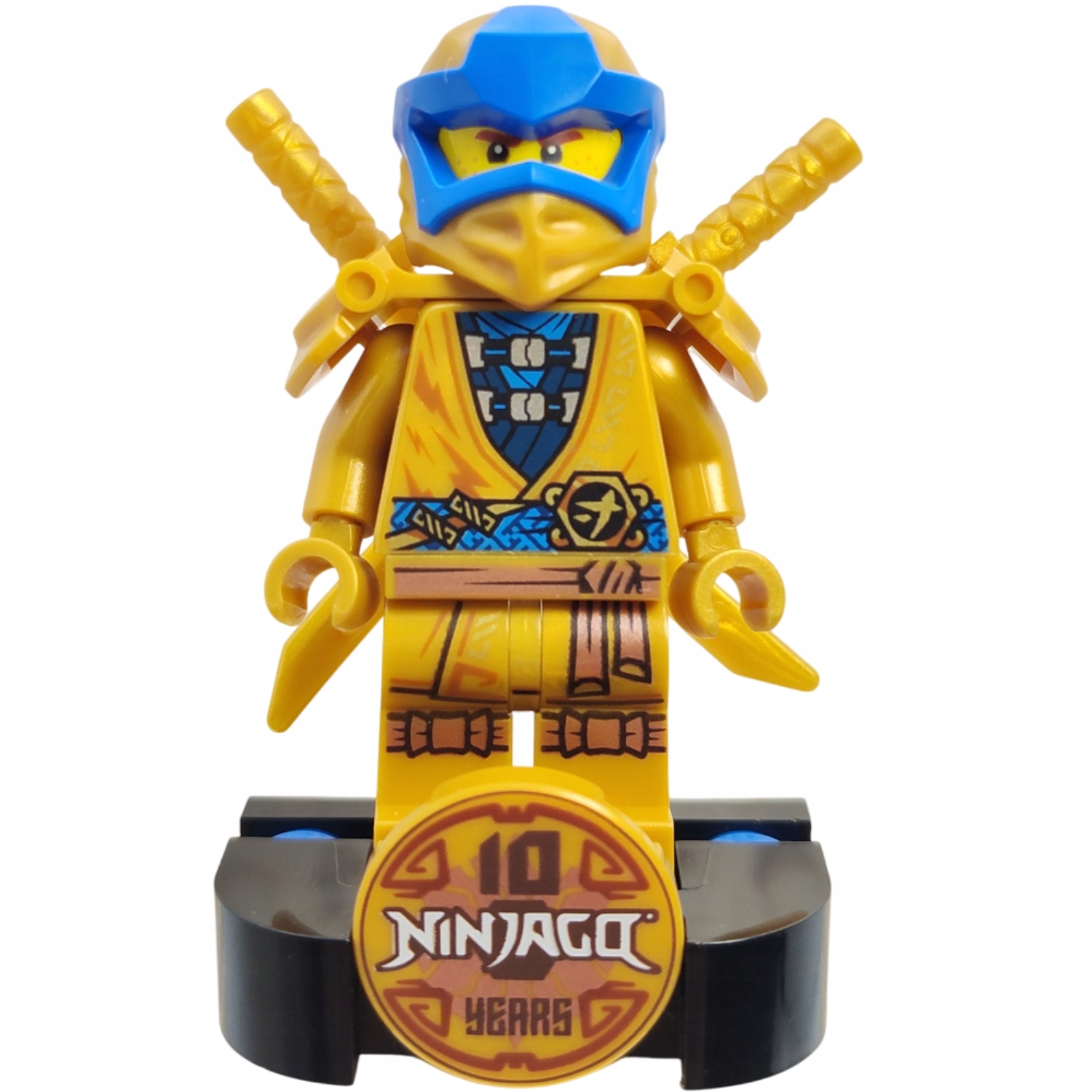 Nová Lego Figurka Ninjago Jay Zlatý Ninja njo0634 zbraně podstavec