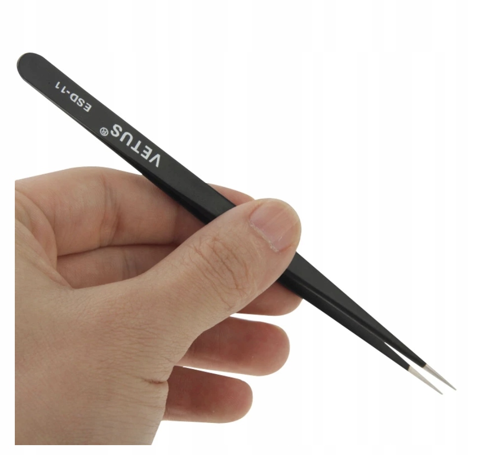 PĘSETA PINCETA ANTYMAGNETYCZNA PROSTA ESD-11 STAL METALOWA NIERDZEW ESD Liczba sztuk 1 szt.