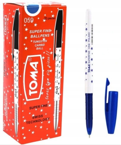 20x DŁUGOPIS W GWIAZDKI TOMA SUPERFINE NIEBIESKI