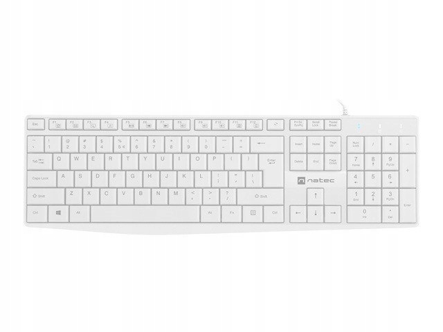Natec Klawiatura Nautilus Us Slim Biała NKL-1951
