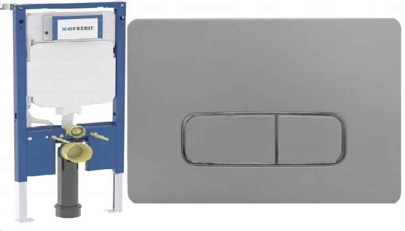 Geberit Rám na Wc Slim 8 cm Duofix UP720 tlačidlo Moha chrómová rohož