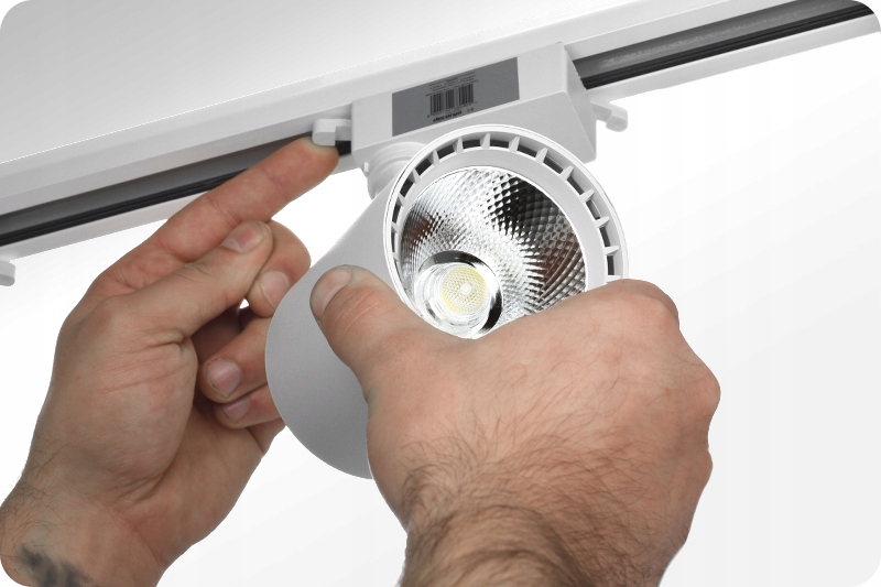 4x REFLEKTOR LED BIAŁA LAMPA SZYNOWA OŚWIETLENIE SUFITOWE SZYNOWE NA SZYNIE Głębokość produktu 13.5 cm