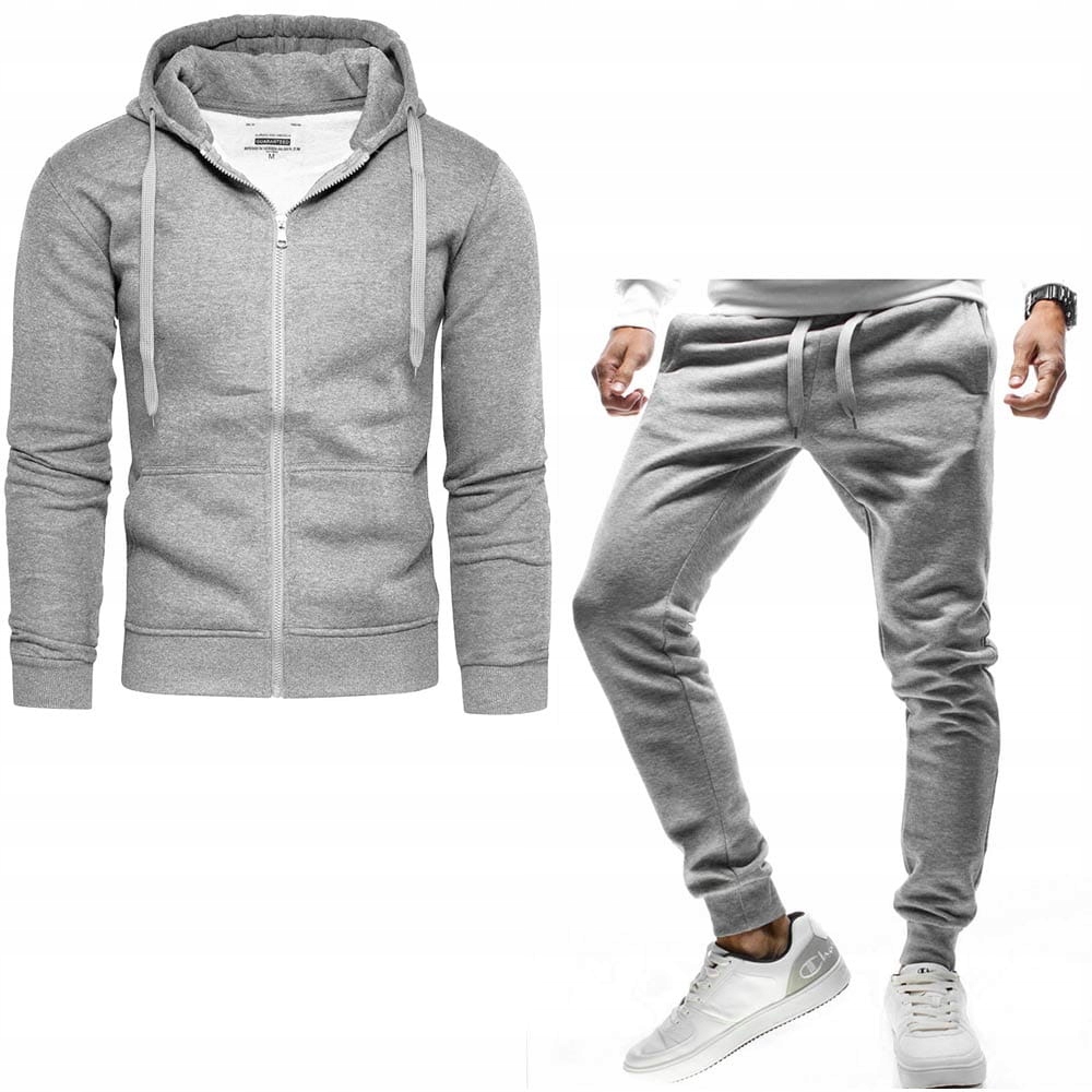 Teplákovka pánský rozepínací s mikinou s kapucí šedý XXL