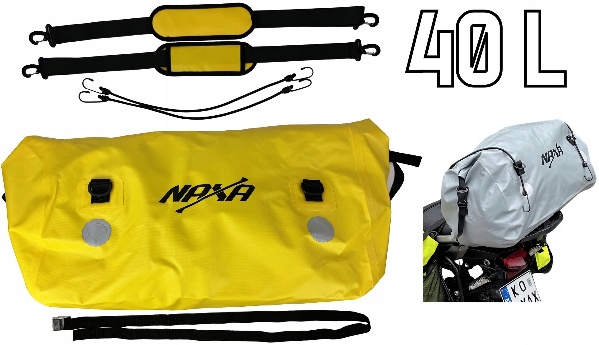 Brašna Na Motorku Naxa TW4 Váleček Na Zadní Část Motocyklu Roll BAG|40 Litrů