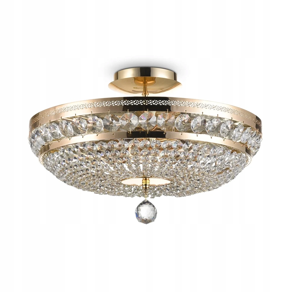 Zlatý kráľovský palácový luster s glamour kryštálikmi 6 bodov Maytoni