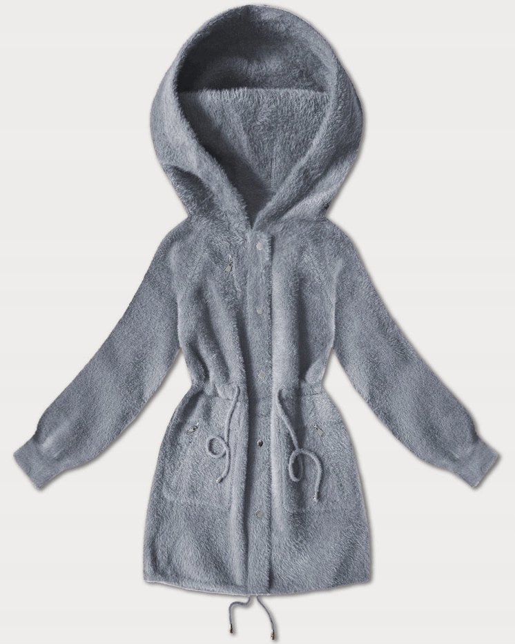 Vlněná Bunda Alpaka W017# Šedá Univerzální