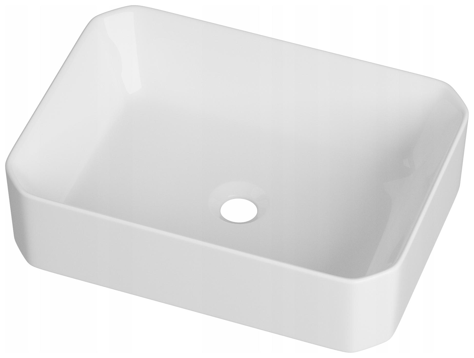 Umývadlo Na Dosku Pravouhlé Biele Keramické Do Kúpeľne 50x36,5 Rado