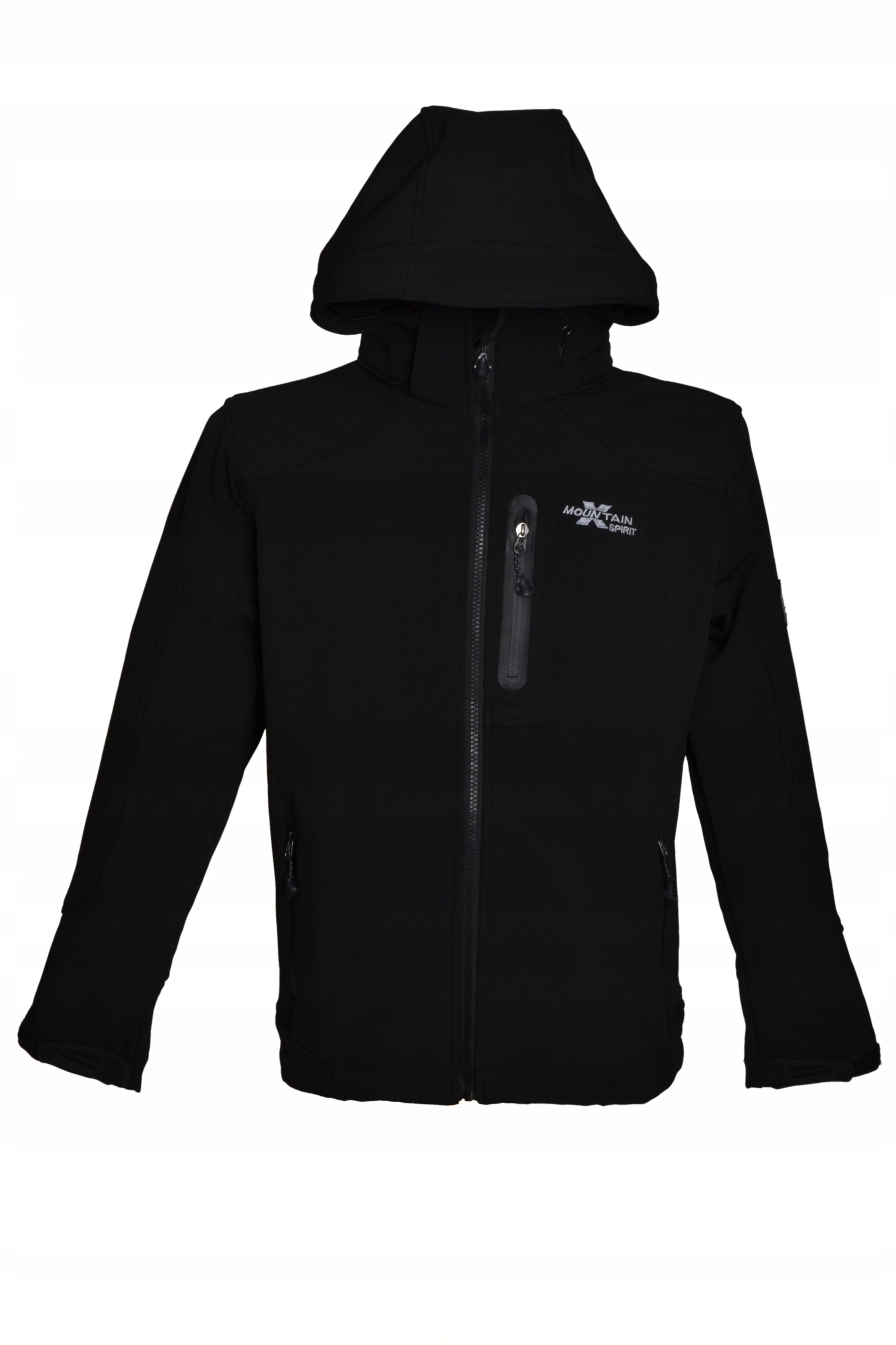 Kurtka młodzieżowa softshell z kapturem antiwind rozmiar 147-152