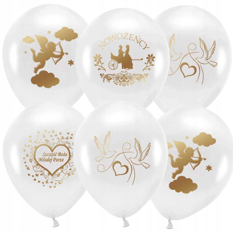 

Balony ślubne Weselne białe zestaw Młoda Para 20x