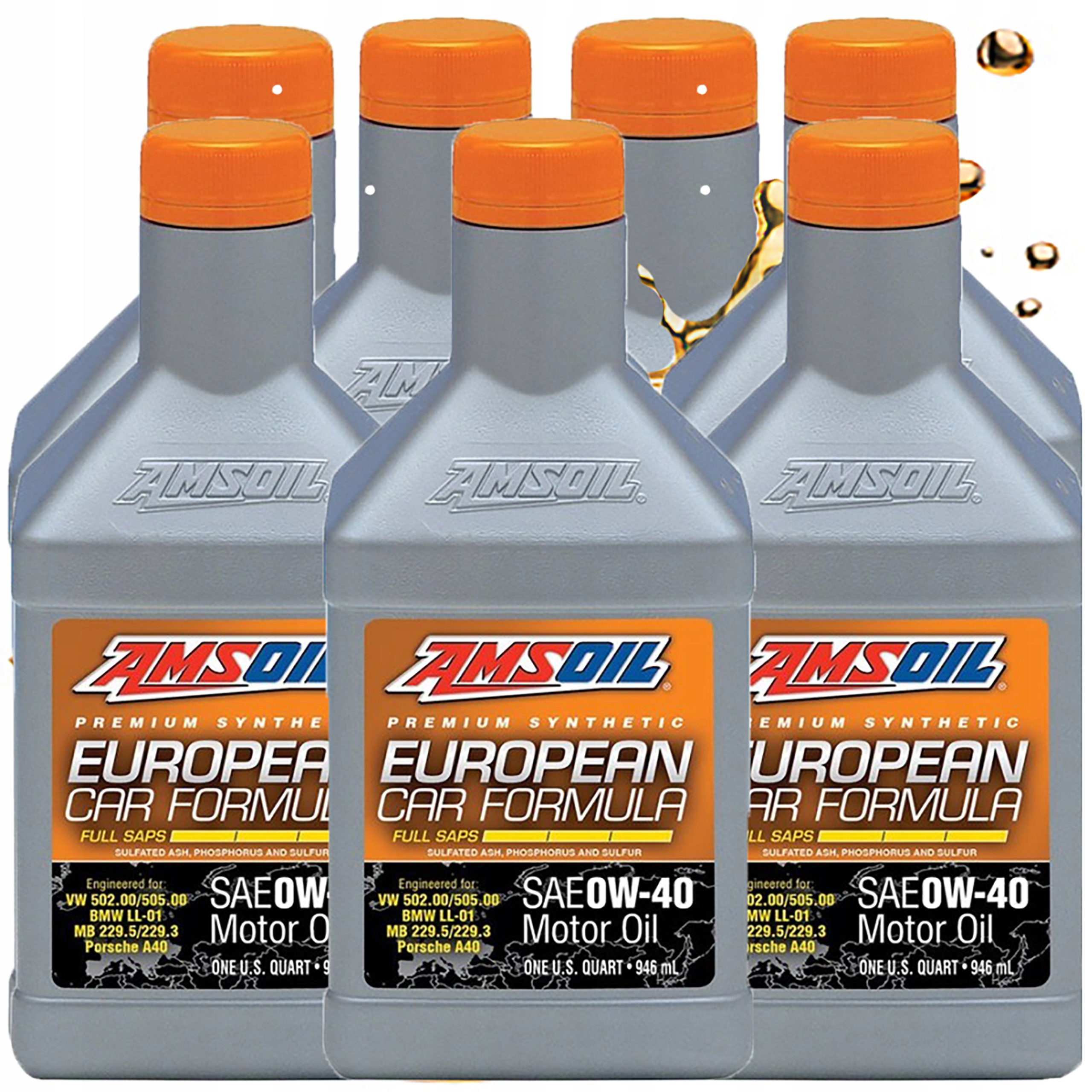 Syntetický Motorový Olej Amsoil 0V40 European Motor Oil Full Sap Efo 6,62