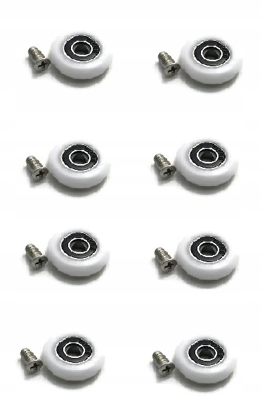 KÓŁKA DO ROLKI ZAPAS ŚRUBKA KABINA PRYSZNICOWA 23MM 8 SZTUK KOMPLET