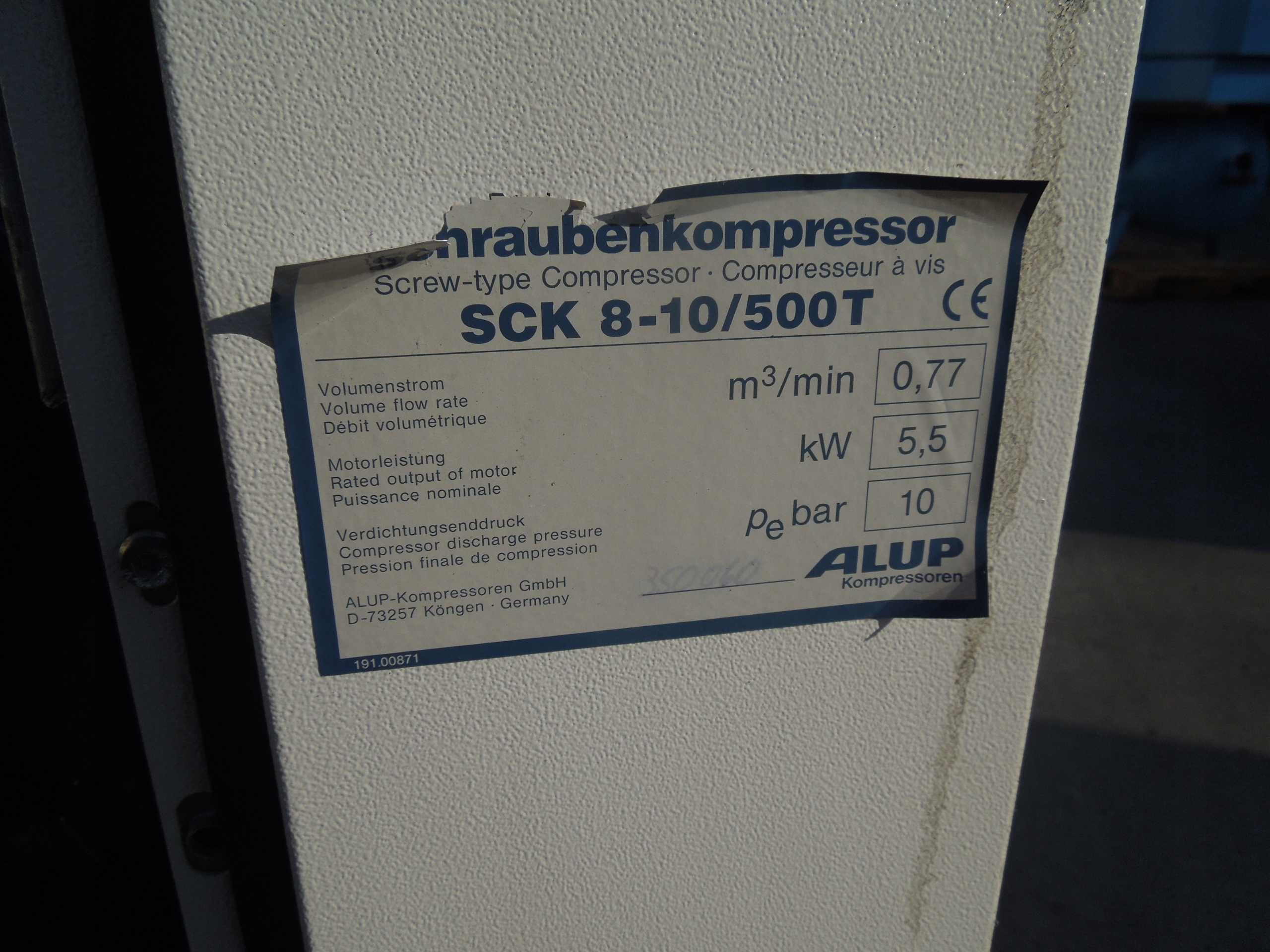 KOMPRESOR ŚRUBOWY ALUP SCK8-10 5,5Kw Marka bez marki