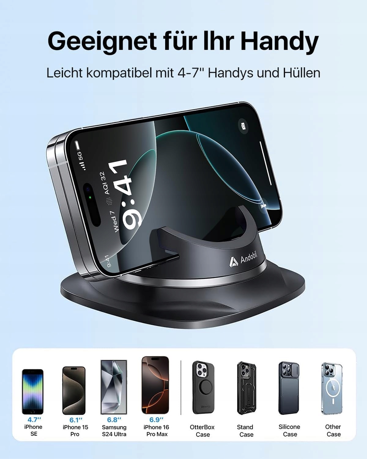 ANDOBIL Uchwyt Samochodowy Na Telefon Łatwy Montaż iPhone — miniatura 6