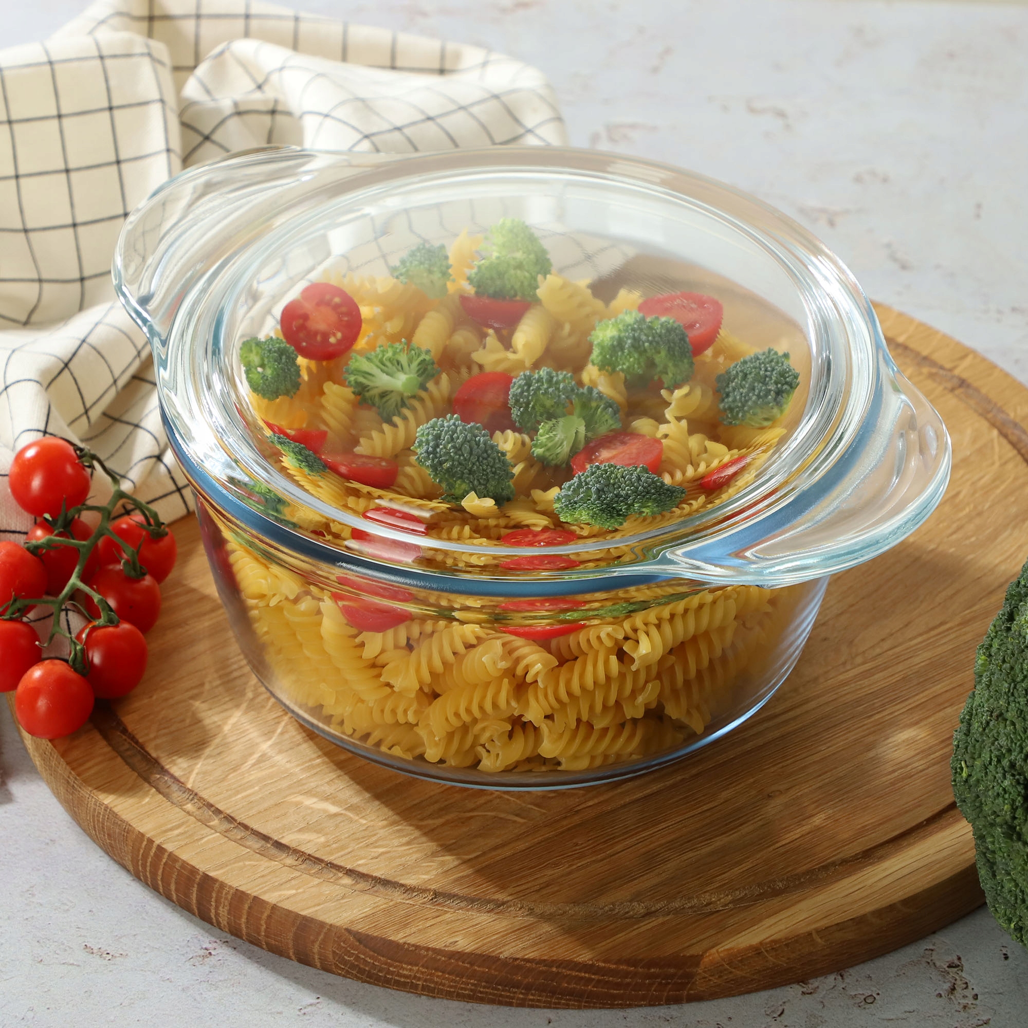 NACZYNIE ŻAROODPORNE Z POKRYWKĄ 2,15L MAŁE DO ZAPIEKANIA OKRĄGŁE Stan opakowania oryginalne