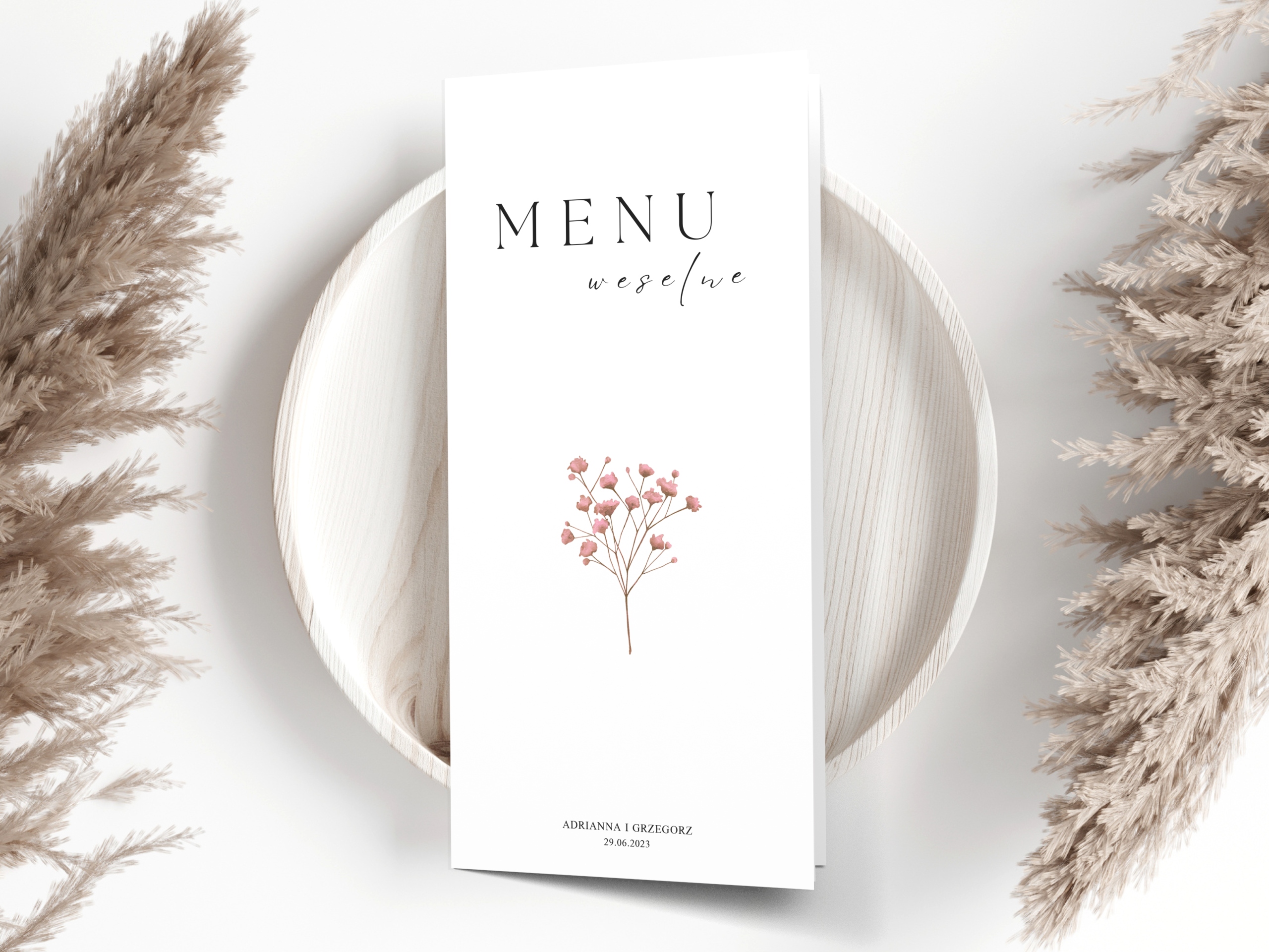 Menu weselne składane matowe Kod producenta MW01