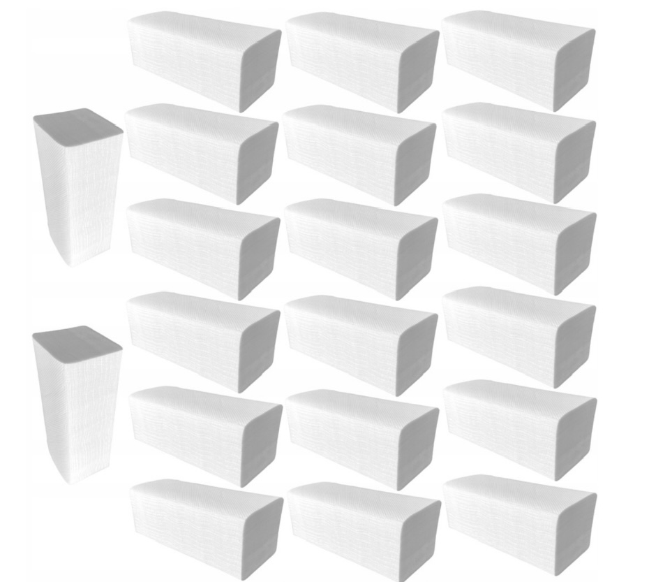 Levně Papírový ručník Zz Hrubý Celulóza 100% Bílý 2v 22cm x 23cm 3000ks+BONUS