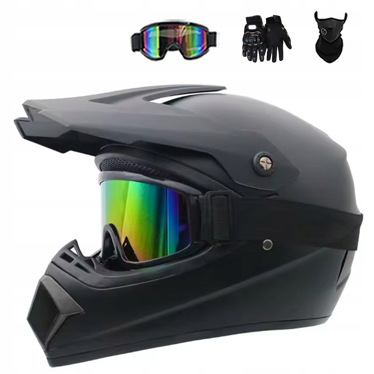 Motocyklová Přilba Lehká Enduro Quada Brýle Rukavice Maska M