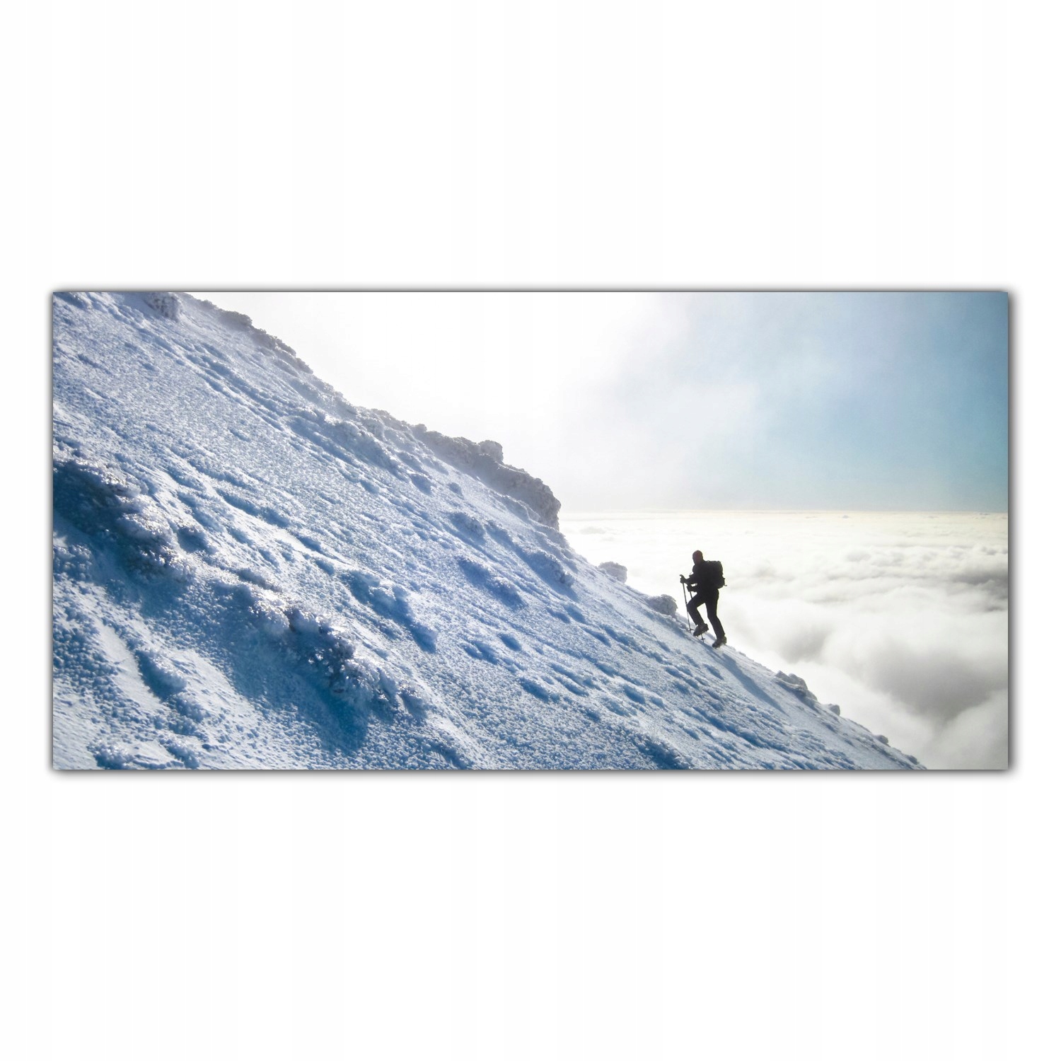 

Obraz Szklany Foto-obraz Alpinista Góry 140x70
