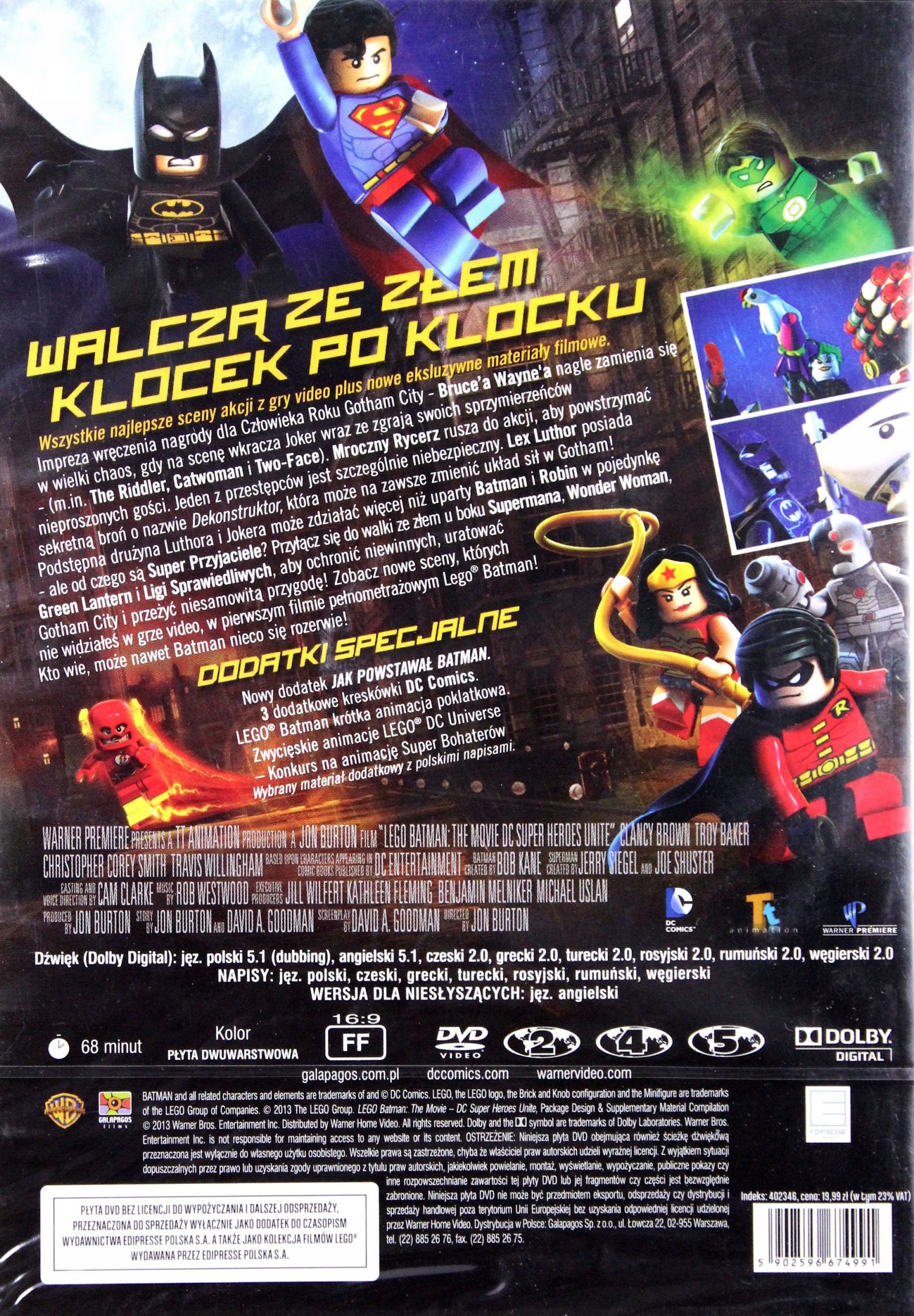 LEGO BATMAN (KOLEKCJA FILMÓW LEGO) (DVD) Stan opakowania oryginalne