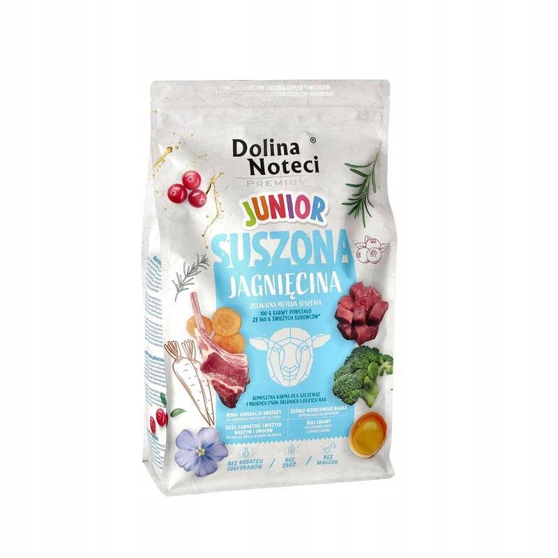 Sušené krmivo pro psy Dolina Noteci Premium junior jehněčí 4 kg