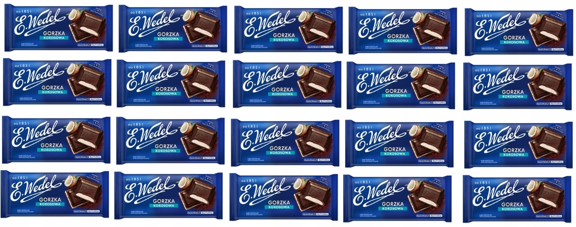 20x 100g Wedel Czekolada gorzka kokosowa Karton