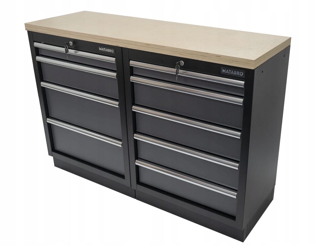 Akční Set Dílenská skříňka MB-TGC1305 a s dřevěnou pracovní deskou MB-TGW53