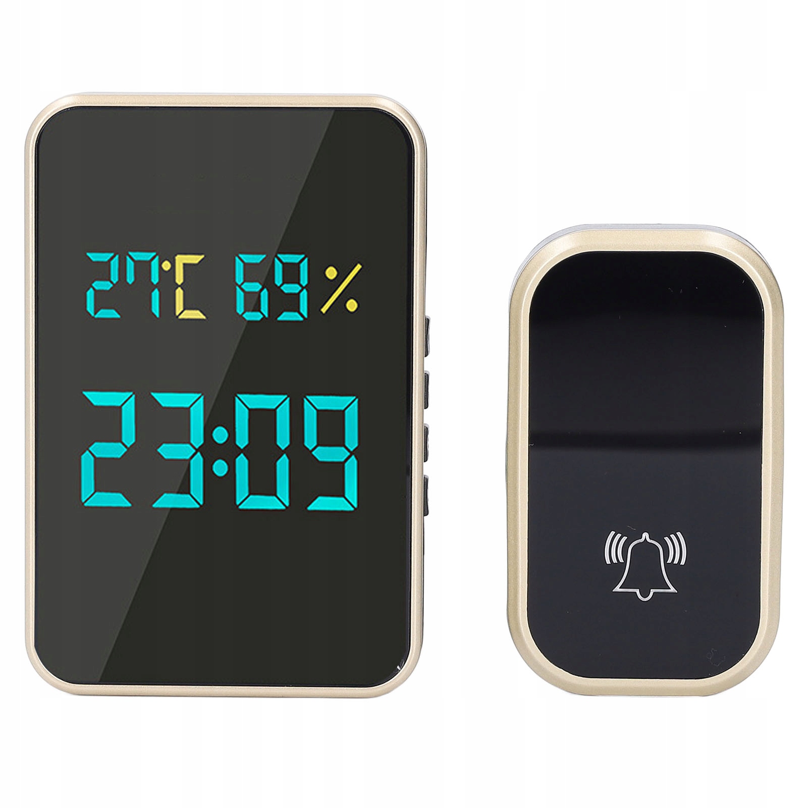 DZWONEK BEZPRZEWODOWY WODOODPORNY IP44 DO DOMU Z WYŚWIETLACZEM TEMPERATURY