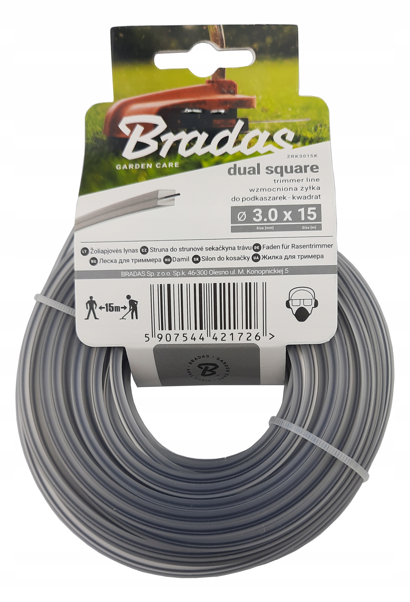 

Żyłka Bradas kwadratowa z drutem 3.0 x 15m