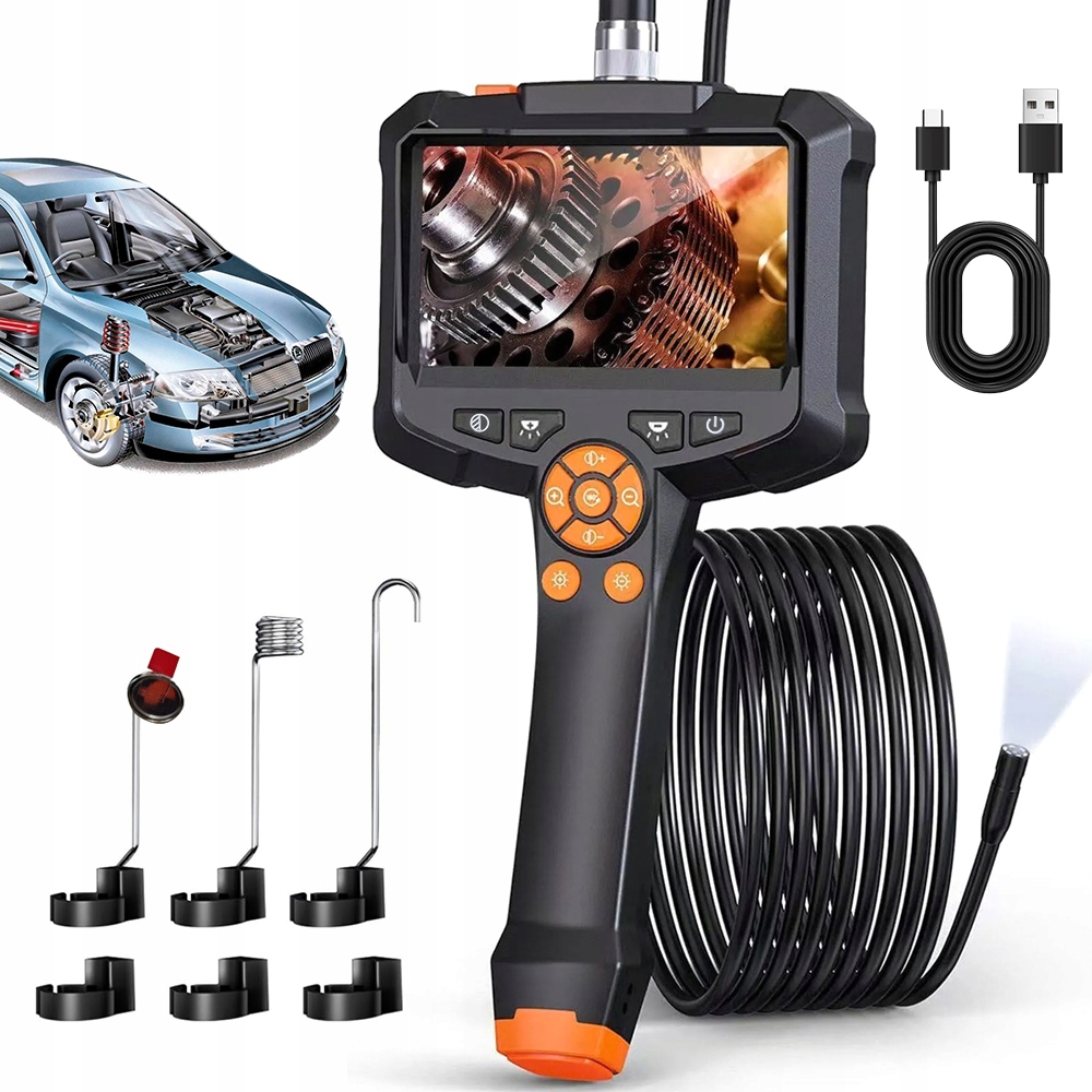 Inspekční Kamera Endoskop Hd LCD Pro Motory A Potrubí, 5M, 360°