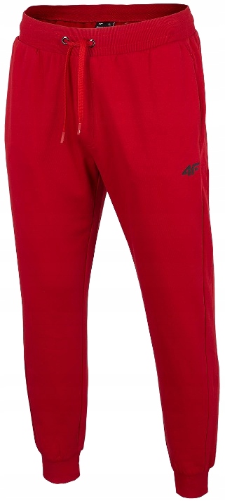 4F Spodnie Męskie dresowe SPMD350 czerwony r. XL