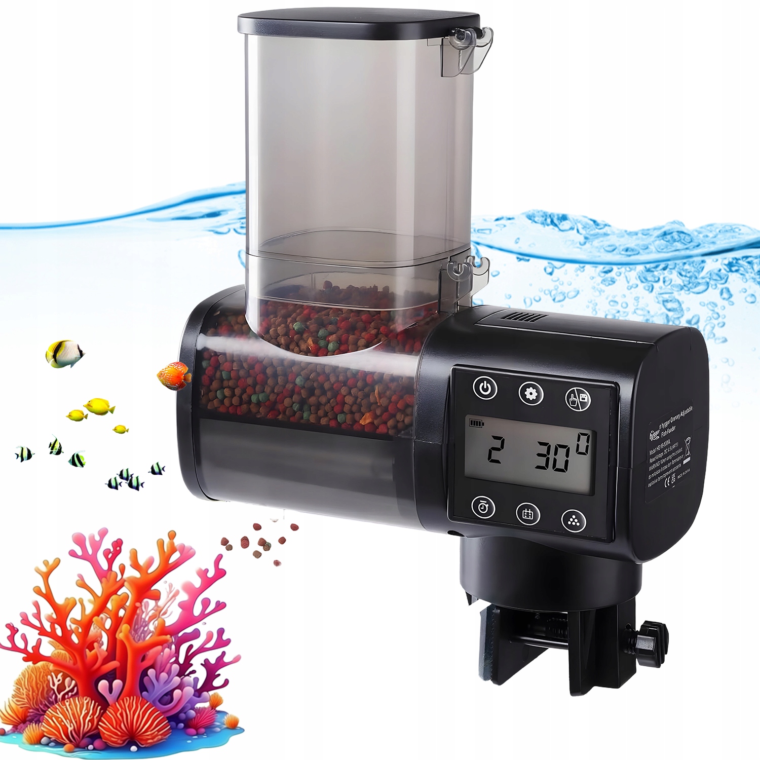 Levně Krmítko Automatický Podavač Krmiva Pro Akvarijní Ryby 6 Krmení 500 ML