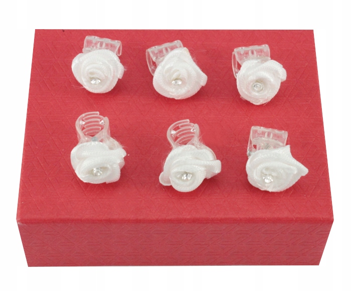 

Krabiki Do Włosów Białe Różyczki Cyrkonie 6 Sztuk