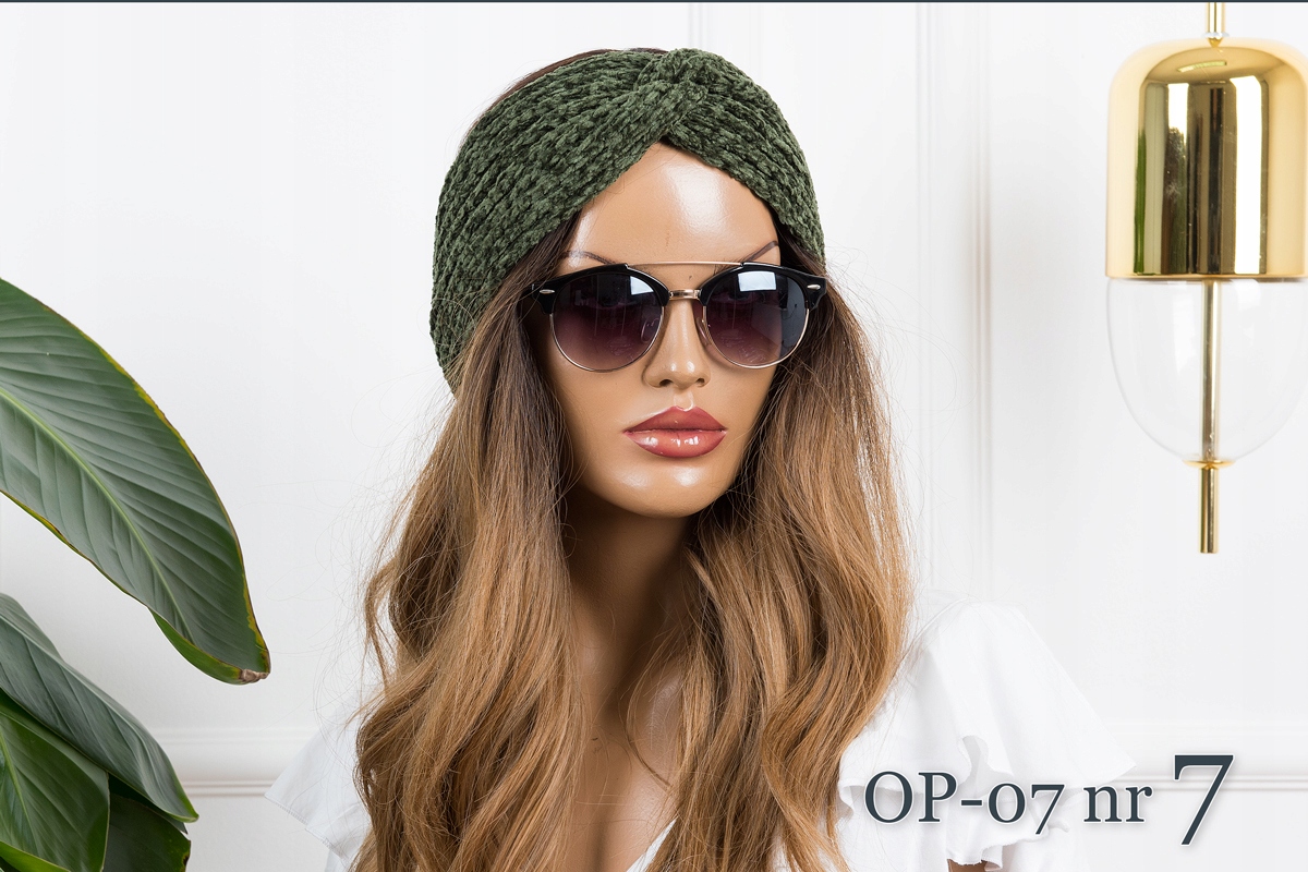 CIEPŁA OPASKA damska POLSKA GRUBA MODNE KOLORY HIT Materiał dominujący bawełna