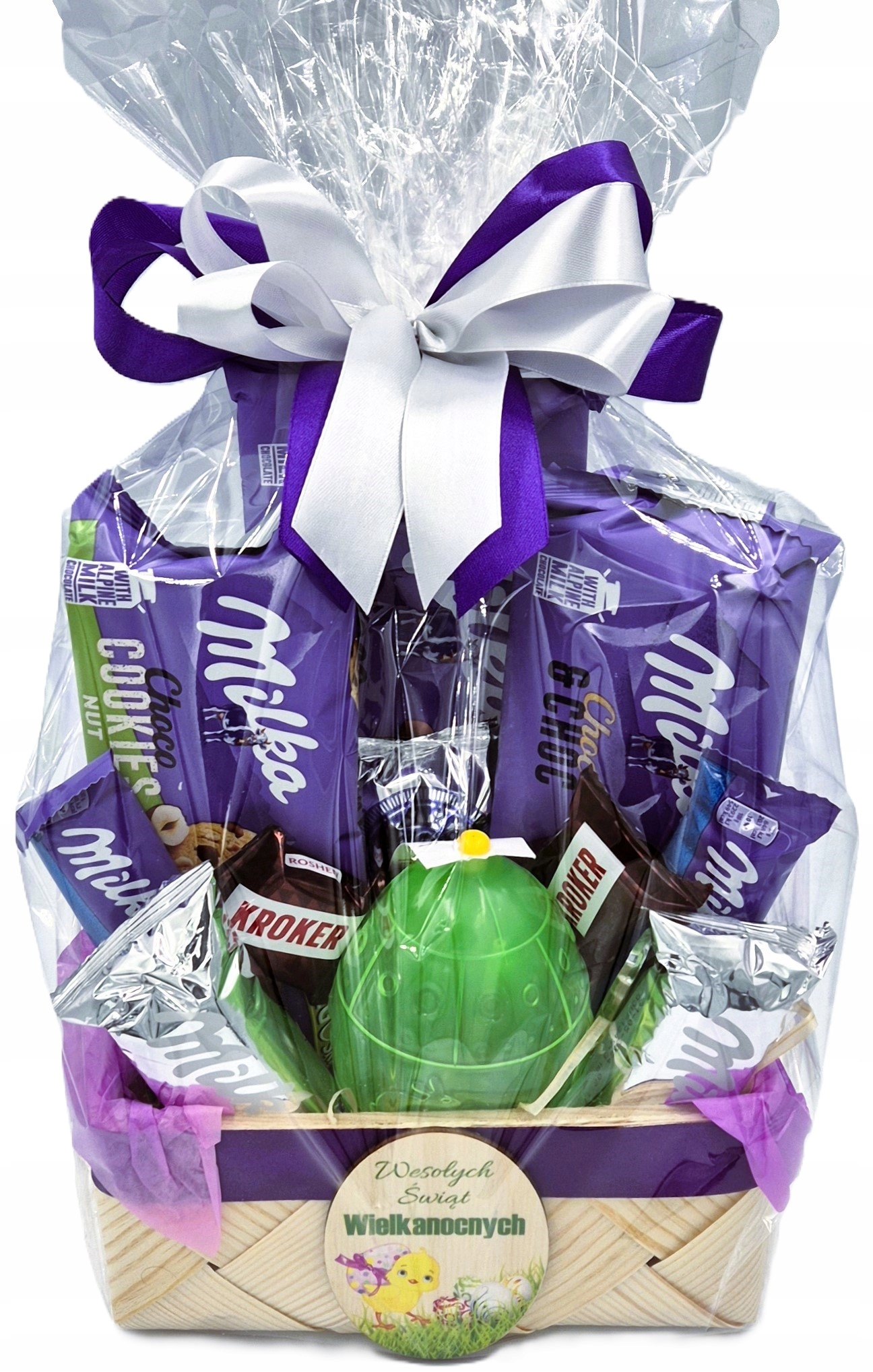 Levně Dárkový koš Milka Sada sladkostí Box Dárek na Velikonoce Zajíčka