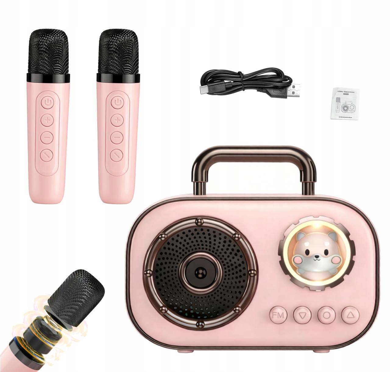 Bezdrátový Karaoke Set S Bluetooth Reproduktorem 2 Mikrofony Pro Děti
