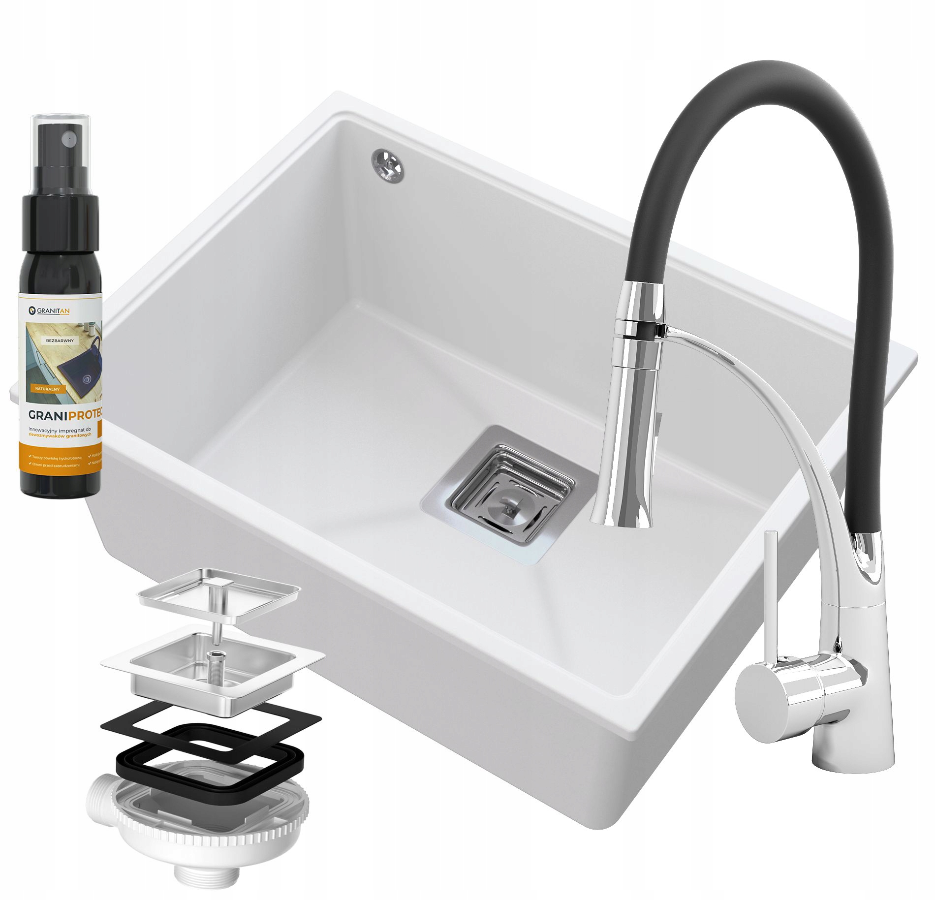 Závesný Drez Batéria Sifón Napo Sada