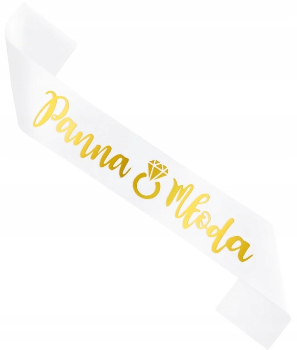 SZARFA PANNA MŁODA ZŁOTA WIECZÓR PANIEŃSKI 160 CM