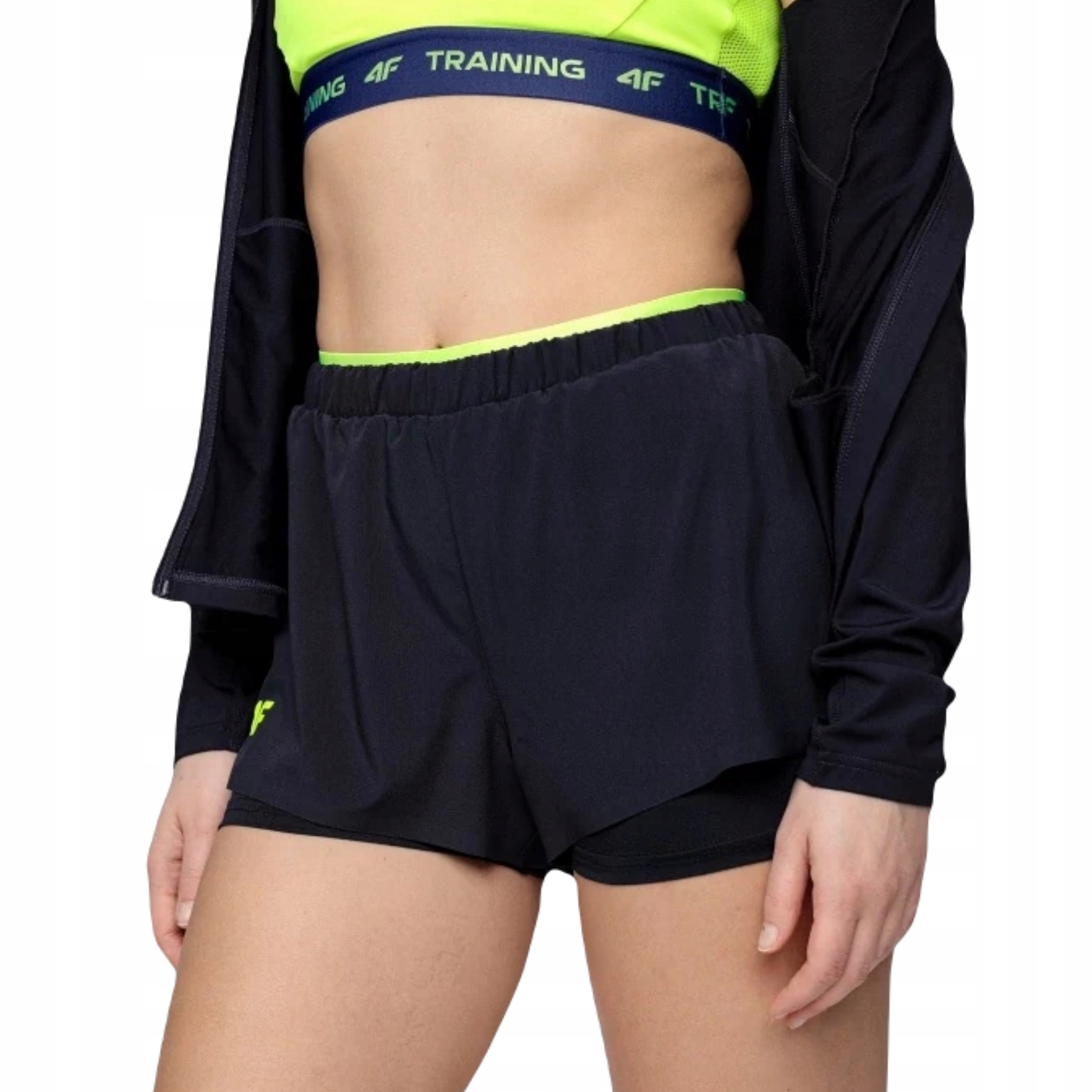 Spodenki Treningowe 4F Damskie Elastyczne 2W1 Xs