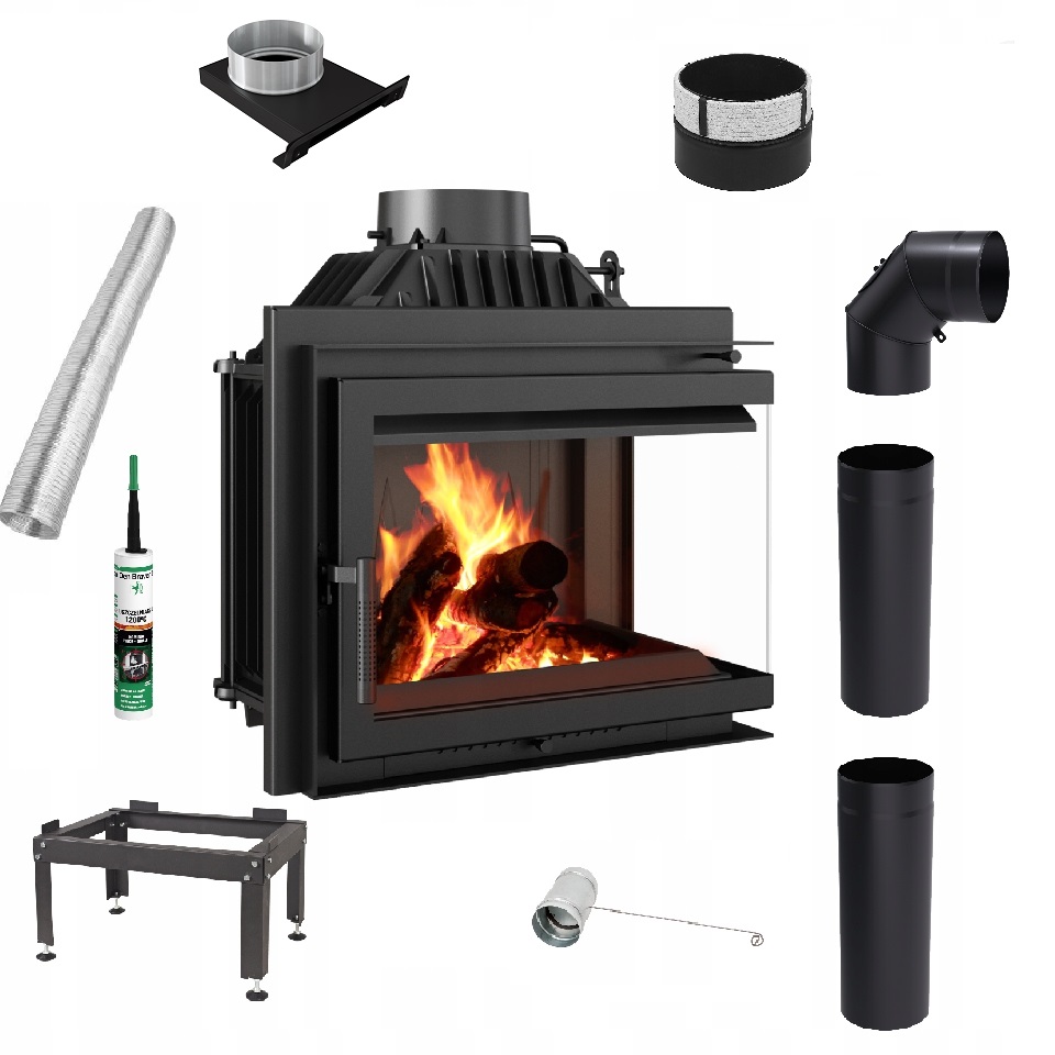 Krbová Vložka Rohová Krbová Litina Simple Pravá 8 Kw Eko Komplet