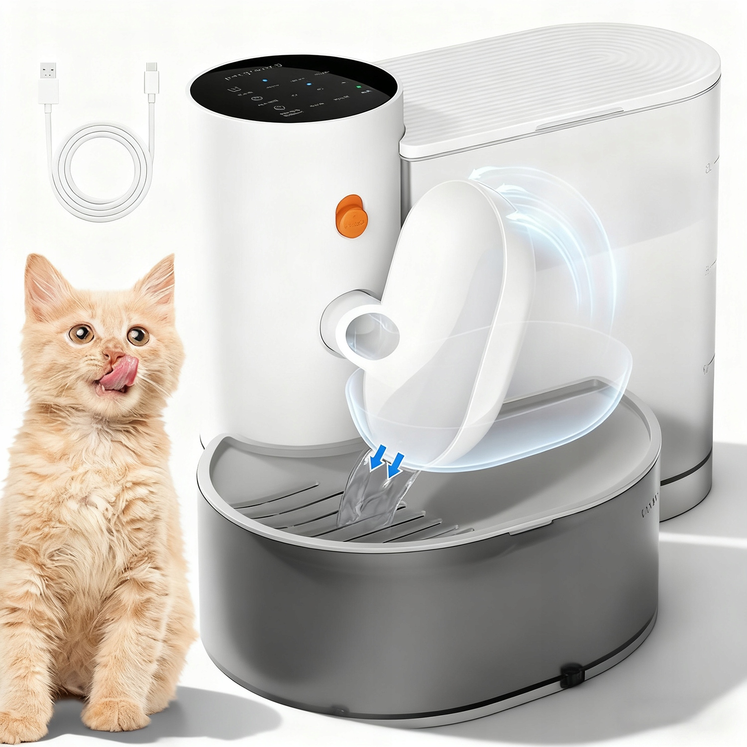 Levně 3L Automatická Fontána S Vodou Pro Zvířata S Tichým A Bezdrátovým Čerpadlem