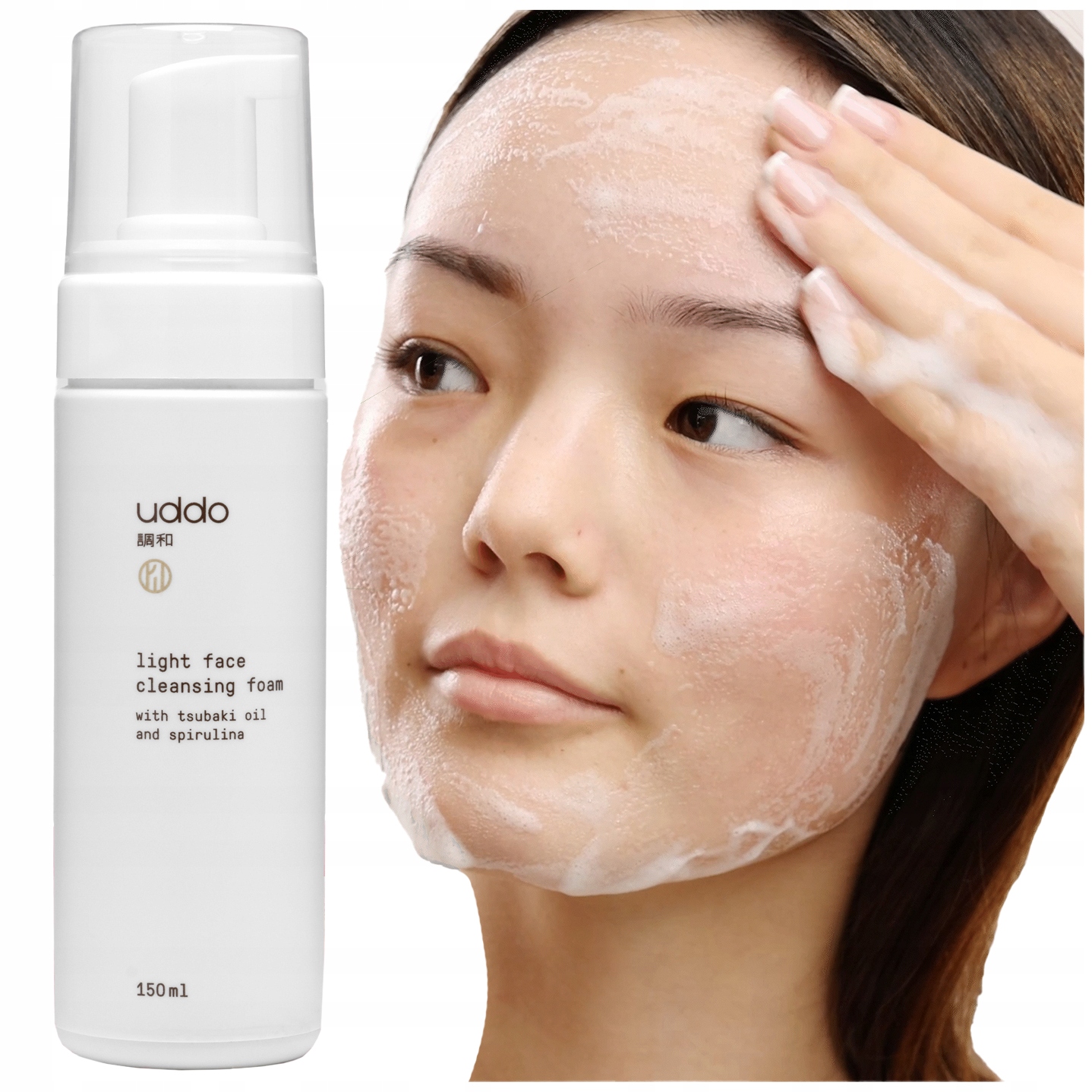 Čisticí pěna na obličej s olejem tsubaki, Hydratační, 150 ml Uddo