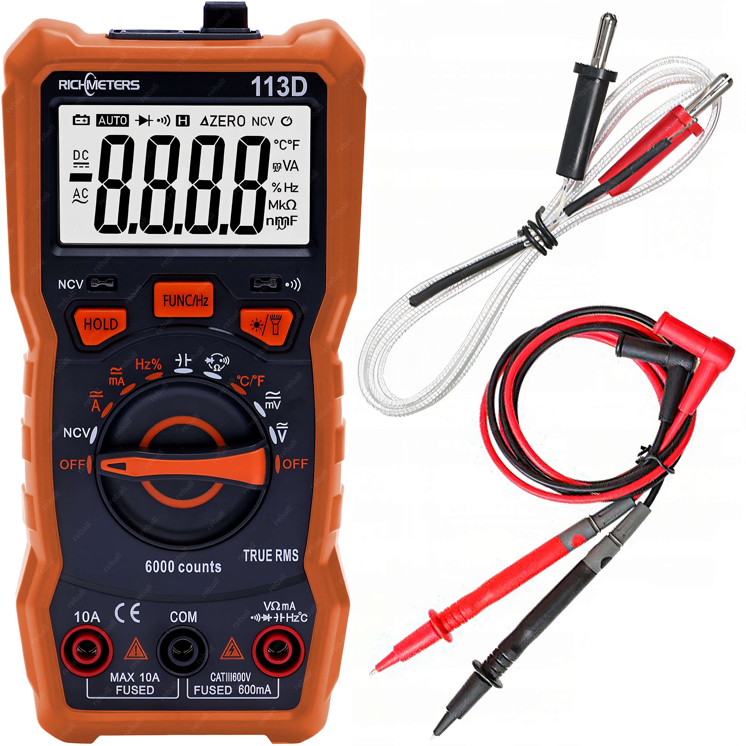 Multimetr cyfrowy Richmeters 113D z pomiarem napięcia i prądu