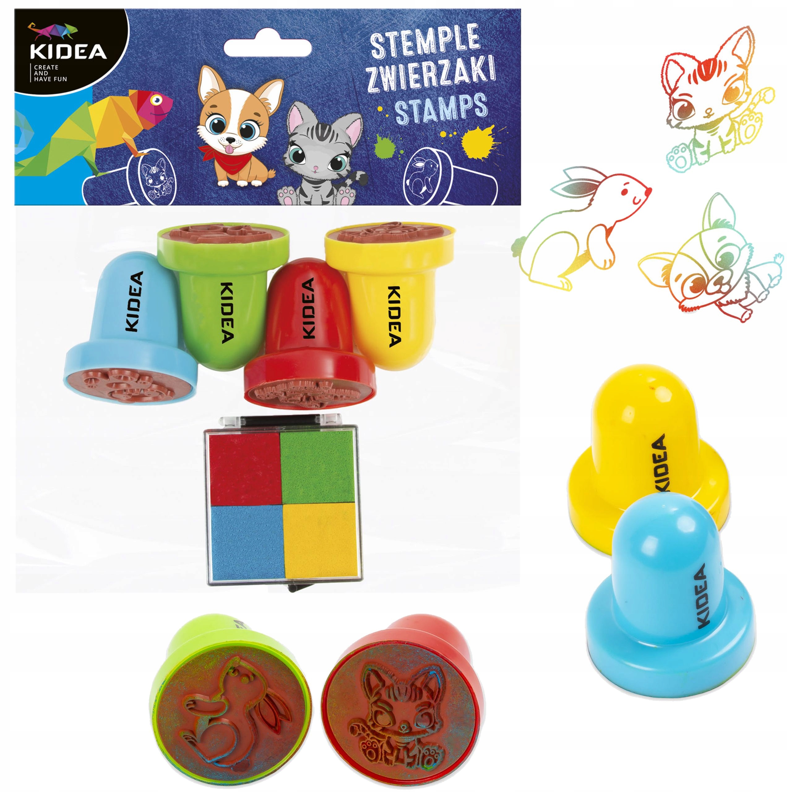 4 x STEMPLE PIECZĄTKI DLA DZIECI zwierzaki DUŻE