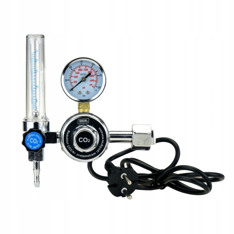 Reduktor CO2 1 Manometr Rotametr Ohřívač 36V